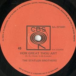écouter en ligne The Statler Brothers - How Great Thou Art Oh Happy Day