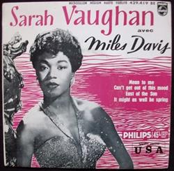 last ned album Sarah Vaughan Avec Miles Davis - Sarah Vaughan Avec Miles Davis