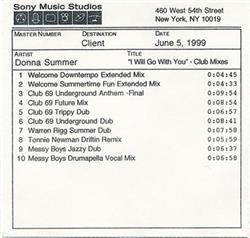 Album herunterladen Donna Summer - I Will Go With You Club Mixes