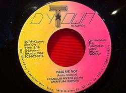 télécharger l'album Franklin Myers & The Spiritual Echoes - Pass Me Not