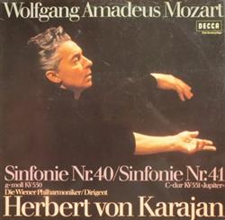 Download Wiener Philharmoniker, Herbert von Karajan - Symphonie Nr 40 g moll KV550Symphonie Nr 41 C dur KV551 Jupiter