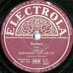 baixar álbum Barnabas Von Geczy Mit Seinem Orchester - Barbara Schwarze Orchideen