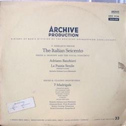 Download Adriano Banchieri Claudio Monteverdi - La Pazzia Senile Madrigal Comedy 7 Madrigals