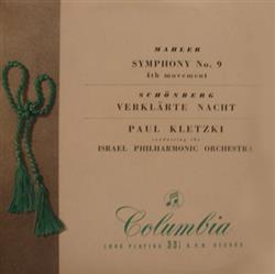 Download Mahler Schönberg Paul Kletzki Israel Philharmonic Orchestra - Symphony No 9 4th Movement Verkläte Nacht