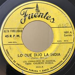 lataa albumi Los Corraleros de Majagual - Lo Que Dijo La India