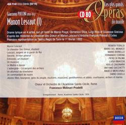 last ned album Giacomo Puccini - Manon Lescaut I