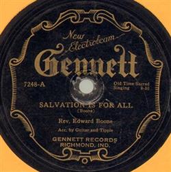 last ned album Edward Boone Rev Edward And Miss Olive Boone - Salvation Is For All I Wonder How They Live At Home