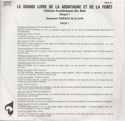 Download Various - Le Grand Livre De La Montagne Et De La Foret Quelques Oiseaux Et Mammifères De La Forêt Disque 1