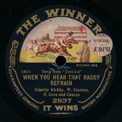 Album herunterladen Stanley Kirkby, W Stanton, H Cove Miss Jessie Broughton - When You Hear That Raggy Refrain When I See You Swinging