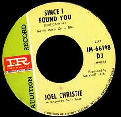lyssna på nätet Joel Christie - Since I Found You