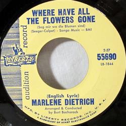 télécharger l'album Marlene Dietrich - Where Have All The Flowers Gone Sag Mir Wo Die Blumen Sind English Lyric Where Have All The Flowers Gone Sag Mir Wo Die Blumen Sind German Lyric
