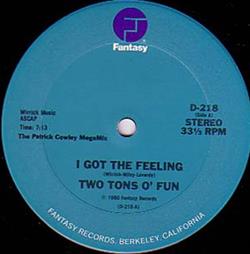 Download Two Tons O' Fun Slick - I Got The Feeling Space Bass