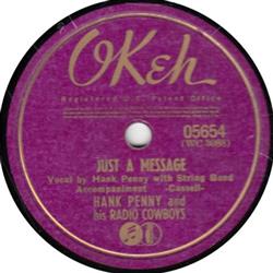 Download Hank Penny And His Radio Cowboys - Just A Message Oh Yes Take Another Guess