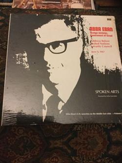 last ned album Honorable Abba Eban - ABBA Ebbans U N Speeches on the Middle East