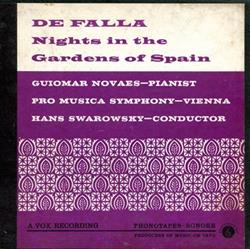 lataa albumi De Falla Guiomar Novaes, Pro Musica Symphony Vienna, Hans Swarowsky - Nights In The Gardens Of Spain
