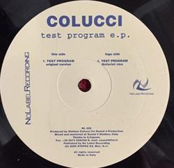 écouter en ligne Colucci - Test Program EP