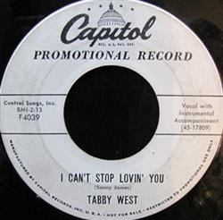 descargar álbum Tabby West - I Cant Stop Lovin You