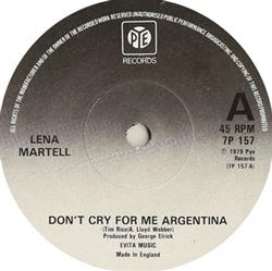 ladda ner album Lena Martell - Dont Cry For Me Argentina