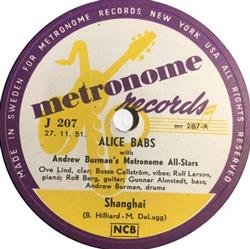 Download Alice Babs With Andrew Burmans Metronome AllStars - Shanghai Im Checkin Out Goom Bye