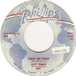 écouter en ligne Cliff Thomas , Ed And Barbara - Treat Me Right Im On My Way Home